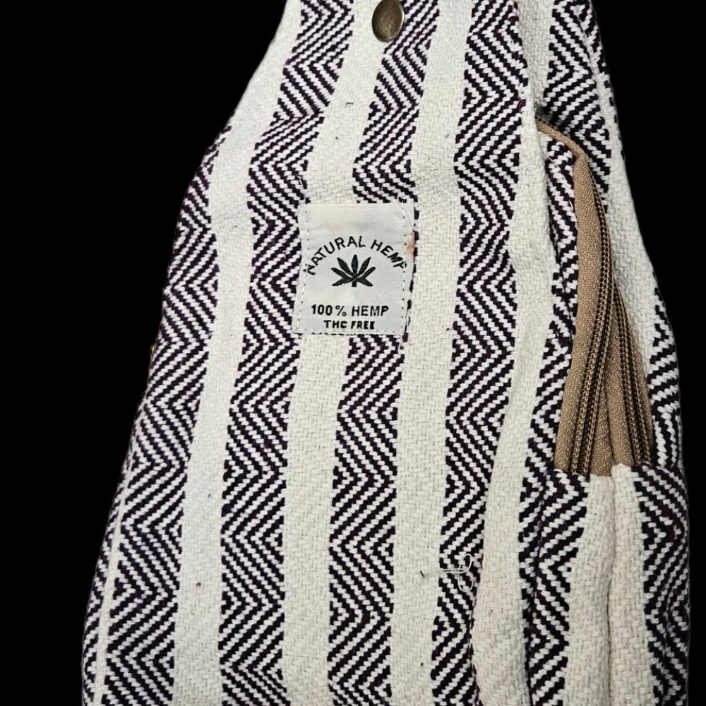 Hemp Sling Backpack- Hemp Cross body Bag-Hemp Shoulder Backpack Adjustab…